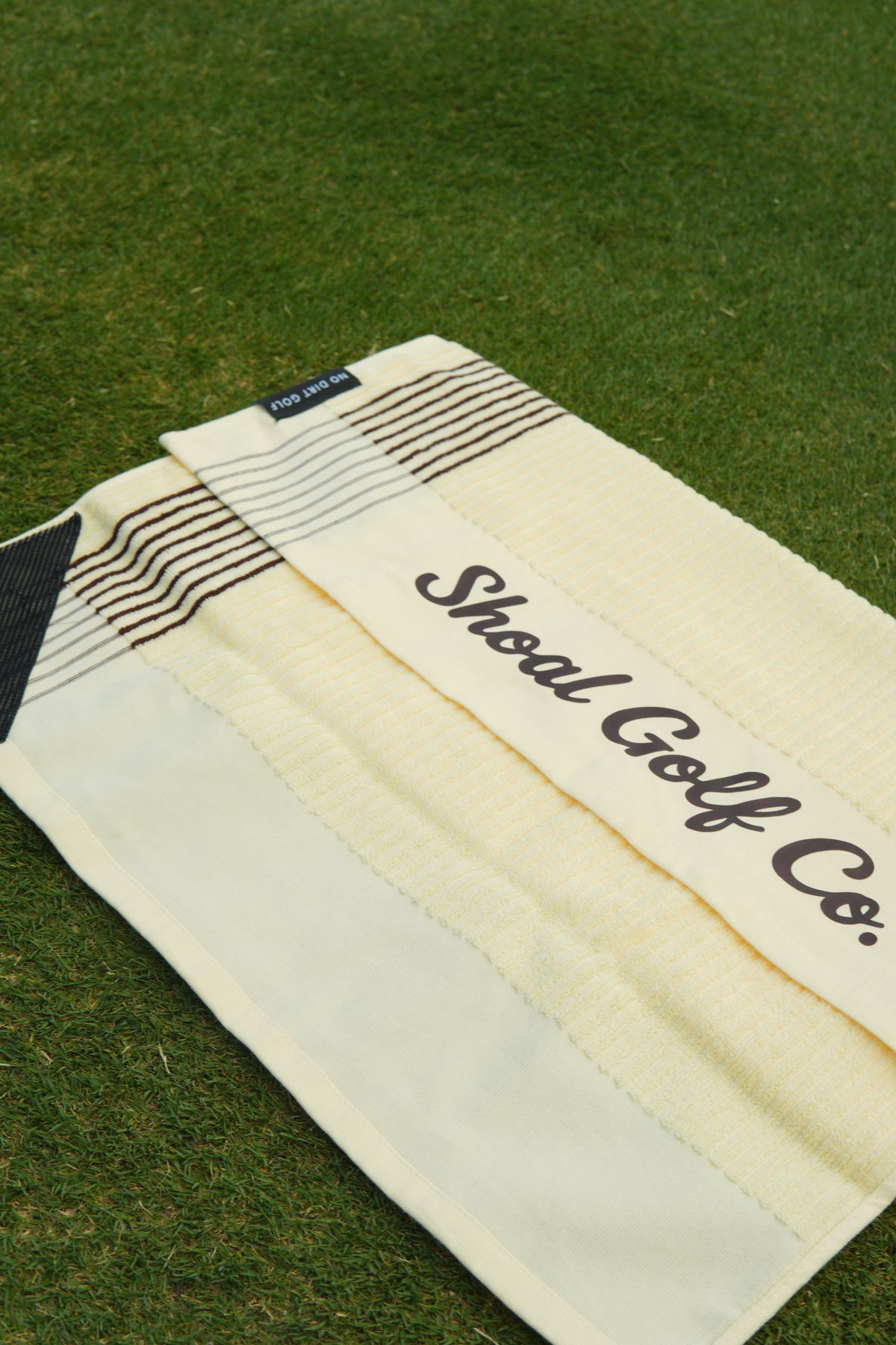 Shoal X No Dirt Caddie Towel Cream with Brown Stripes